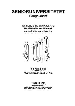 og programhefte for Vårsemester 2014 (PDF)