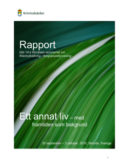 Rapport Nordisk konferens om klientutbildning 2010