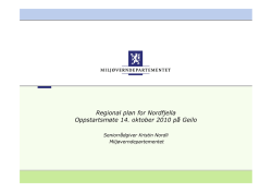Miljøverndepartementets forventninger til Regional plan for Nordfjella
