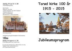 Jubileumsprogram Torød Kirke 2014-2015