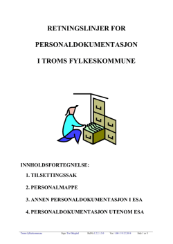 Retningslinjer for personaldokumentasjon
