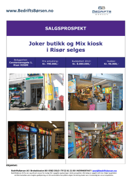 Joker butikk og Mix kiosk i Risør selges