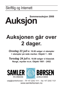 Sommerauksjon 2008 - Samler