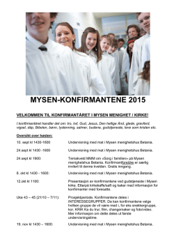 mysen-konfirmantene 2015 - Eidsberg kirkelige