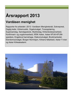 Årsrapport 2013 Vardåsen menighet