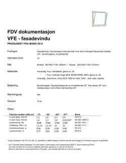 FDV dokumentasjon VFE - fasadevindu