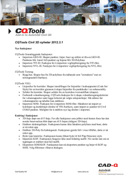 CQTools Civil 3D nyheter 2012.3.1 - Cad-Q