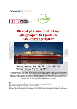 Bli med på cruise med det nye „flaggskipet“ til FjordLine MS
