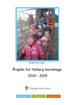 Årsplan for Hoberg barnehage 2014 - 2015