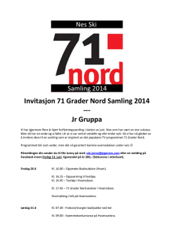 Invitasjon 71 Grader Nord Samling 2014 --- Jr Gruppa