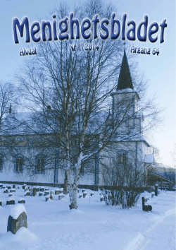 Menighetsblad 1 2014 - Kirken i Alvdal