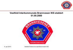 Vestfold Interkommunale Brannvesen IKS etablert 01.09.2000