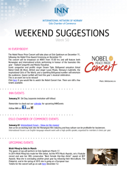 WEEKEND SUGGESTIONS - Oslo Chamber of Commerce
