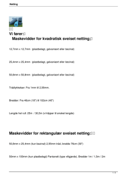 Vi fører: Maskevidder for kvadratisk sveiset netting