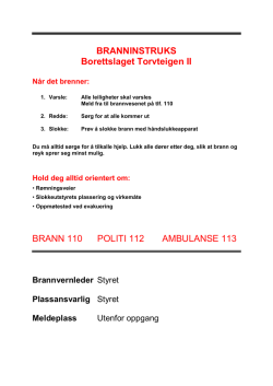 BRANNINSTRUKS Borettslaget Torvteigen II BRANN 110 POLITI