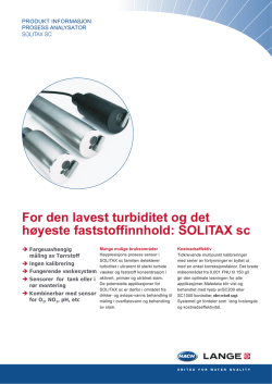 SOLITAX sc - Prosess