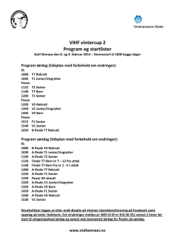 Vintercup 2 2014 startlister og program