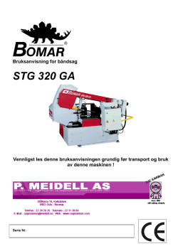 Bruksanvisning Bomar STG 320 GA