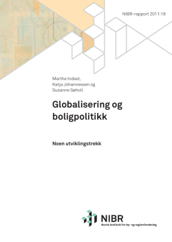 Globalisering og boligpolitikk