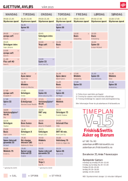 Timeplan vår 2015 - Friskis&Svettis Asker og Bærum