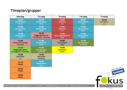 Timeplan/grupper - Fokus Helse & Trening