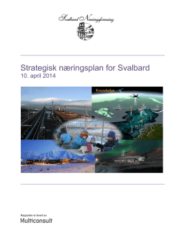 Strategisk næringsplan for Svalbard. 2014