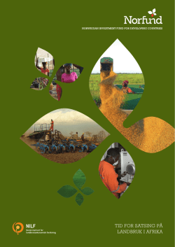 Tid for satsing på landbruk i Afrika - rapport fra NILF (kun