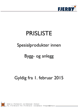 PRISLISTE - Fjerby AS