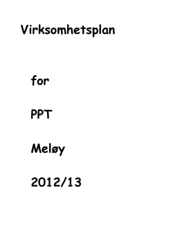 Virksomhetsplan for PPT Meløy 2012/13