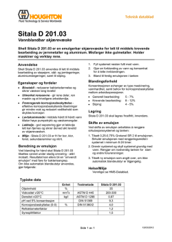 Sitala D 201.03 - Univar Lubricants Sverige