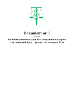 Dokument nr. 5 - Stortingets ombudsmann for forsvaret