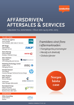 AFTERSALES & SERVICES RVICES AFFÄRSDRIVEN