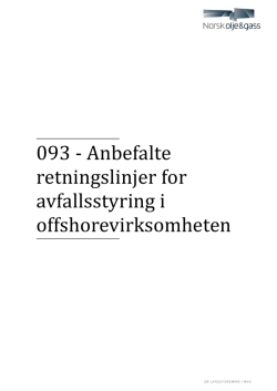 093 - Anbefalte retningslinjer for avfallsstyring i offshorevirksomheten