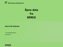 Status og erfaringer med åpne data fra BRREG
