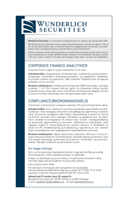 corporate finance analytiker compliance/økonomiansvarlig