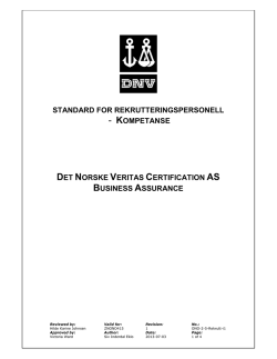 DNV standard for sertifisering av Rekrutteringspersonell (pdf)