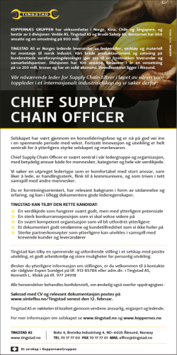 CHIEF SUPPLY CHAIN OFFICER