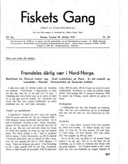 Fiskets Gang. Nr. 44-1947. 33. årgang