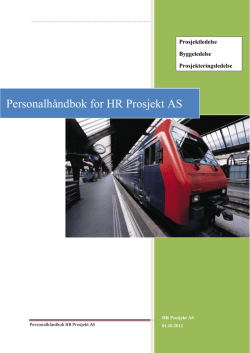Personalhåndbok for HR Prosjekt AS