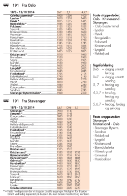 Last ned rutetabell for Lavprisekspressen i PDF - NOR