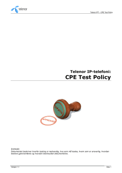 Telenor IPT CPE_Test Policy