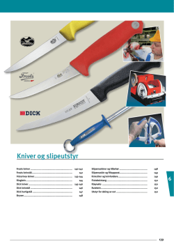 "Kniver og slipeutstyr" fra katalog.