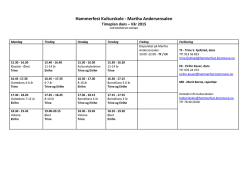 Timeplan dans - Hammerfest Kulturskole