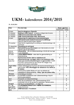 UKM-kalender 2014-2015