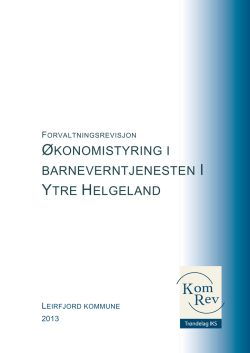 Økonomistyring i Ytre Helgeland barneverntjeneste