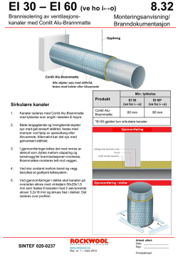 EI 60 Brannisolering av ventilasjonskanal matter (EN