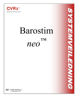 SYSTEMVEILEDNING FOR BAROSTIM NEO-SYSTEMET