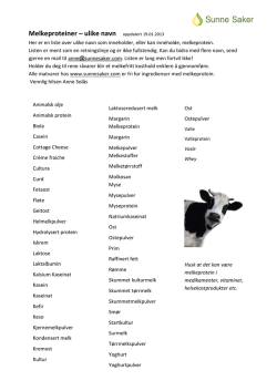 Liste over ulike navn på melkeprotein