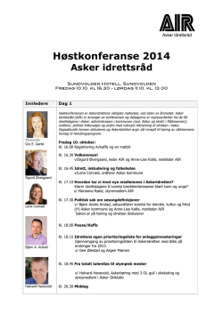 Program Høstkonferansen AIR 2014