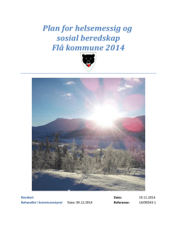Plan for helsemessig og sosial beredskap Flå kommune 2014